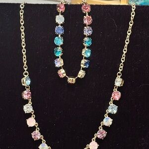 Fun Multicolor Gemstone Necklace and Bracelet Set